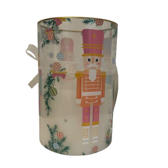 Pastel Christmas Nutcracker Flameless LED Glass Candle Holiday Decor New - Picture 12 of 14
